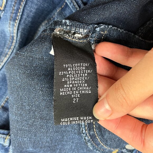 1822 Denim Blue Ankle Jeans Sz 27 Slim Straight Leg Stretch Medium Wash Low Rise - Picture 10 of 14